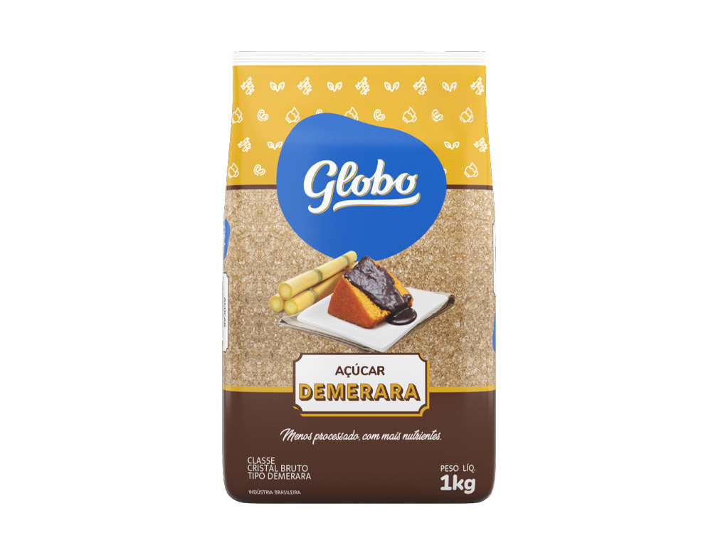 AÇÚCAR DEMERARA GLOBO 1 KG (FDO 10 PCT)